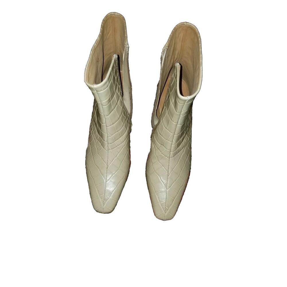 NEW LOQ Matea Ankle Boots‎ Pepita Croc Size 37 US 7 Beige NWOB